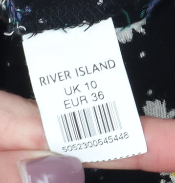 Womens UK Size 10 River Island Multicoloured Basic Blouse