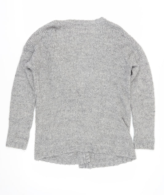 Womens UK Size L Jacqueline de Yong Grey Cardigan Jumper