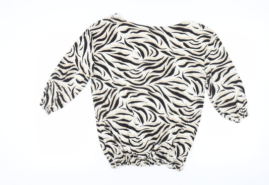 Laura Ashley Women's Multicoloured Zebra Tunic Blouse Size 14