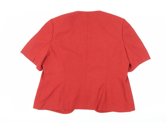 Jacques Vert Women's Red Short Sleeve Blazer Size 20