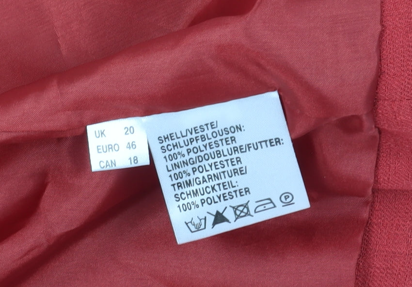 Jacques Vert Women's Red Short Sleeve Blazer Size 20