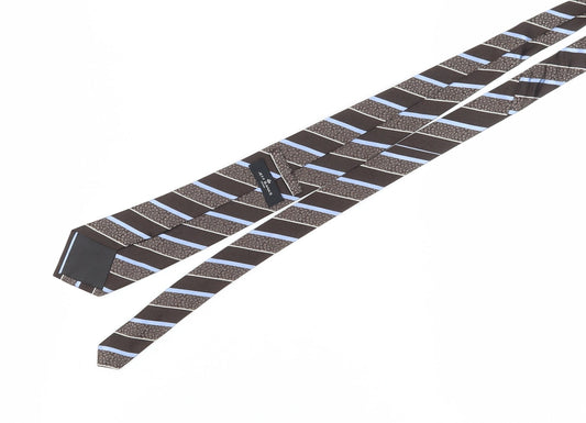 Jeff Banks Men's Brown Striped Slim Silk Tie