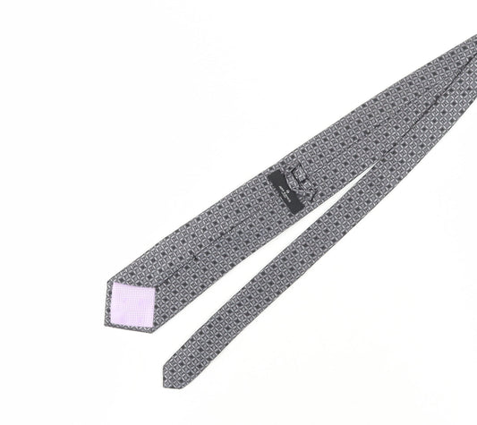 Jeff Banks Grey Geometric Silk Designer Tie