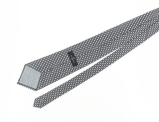 Jeff Banks Men's Designer Black Check Silk Tie