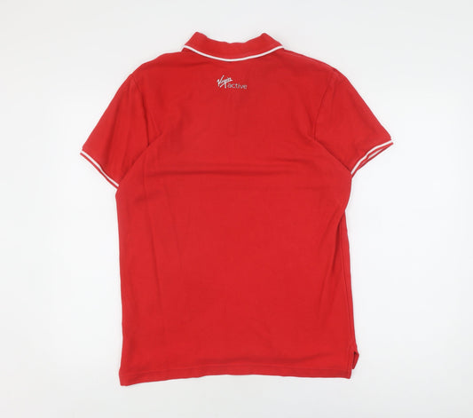 Nike Men's Red Polo Active Gym Shirt M