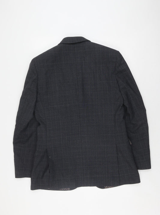 Mens UK Size 40 Racing Green Regular Grey Suit Jacket