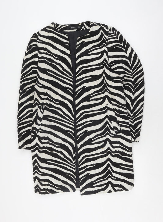 Zara Woman Zebra Print Blazer, XS, Black/White, Casual