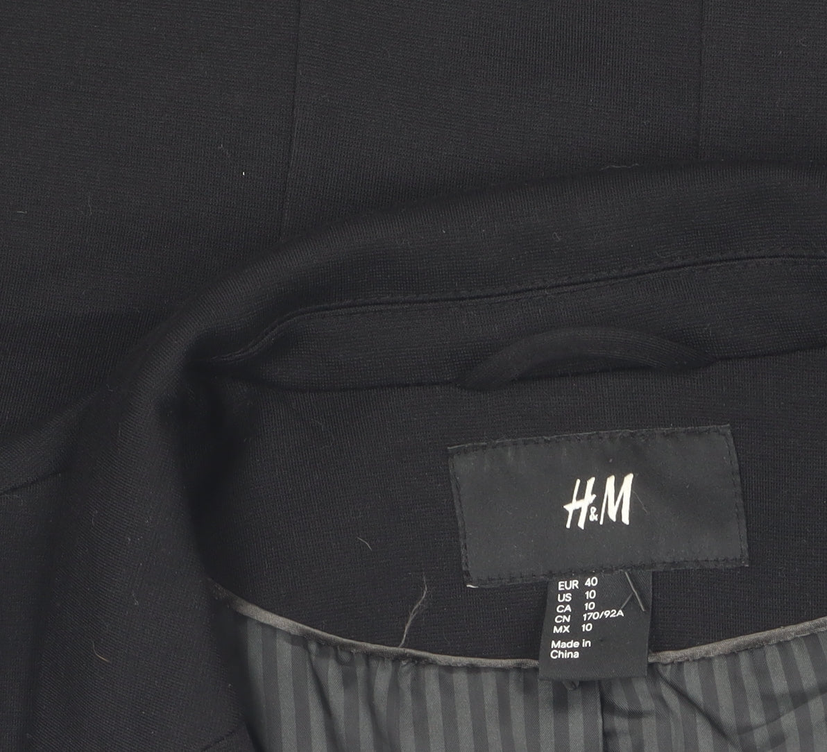 H&M Women’s Black Size 12 Blazer – Classic Business Lined