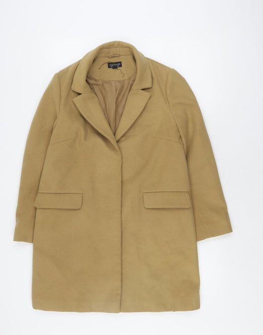 Womens UK Size 10 Topshop Beige Overcoat
