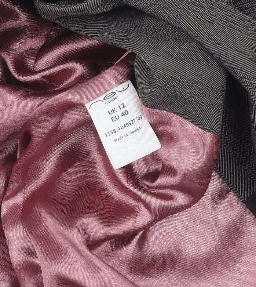 New Look Women's Grey Pinstripe Blazer UK 12