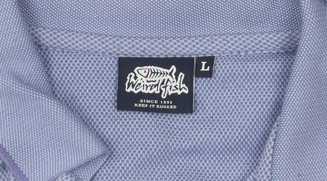 Weird Fish Men's Blue Polo Shirt L Short Sleeve