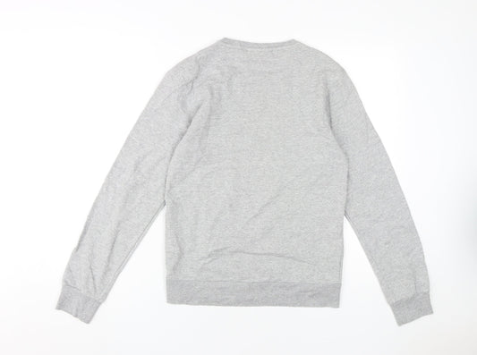 Adidas Women Grey Sweatshirt, XS, Graphic Print, Cotton Blend