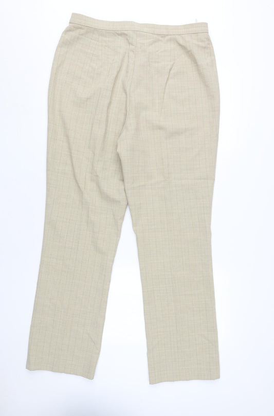 Womens UK Size 18 Marks and Spencer Regular Fit Dress Pants Beige Trousers