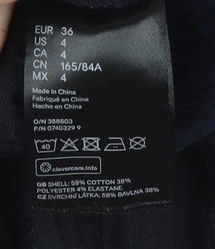 Womens UK Size 8 H&M Blue Basic Button-Up