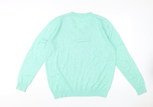 Cotton Traders Women's Green V-Neck Pullover Jumper L