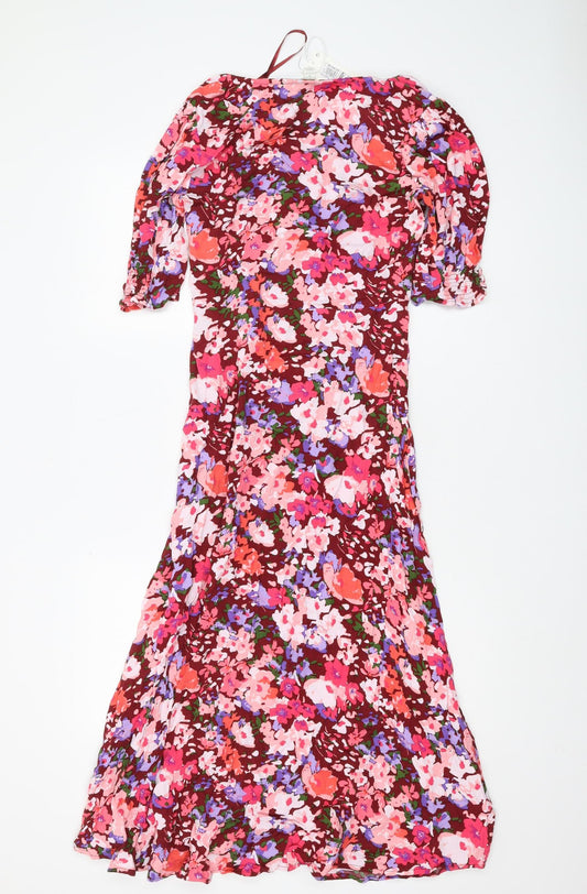Marks and Spencer Floral Midi Dress, Size 8, Women's