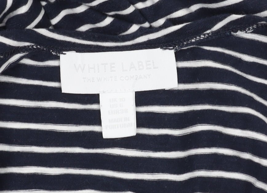 The White Company Women's Blue Striped Tank Dress Size 10