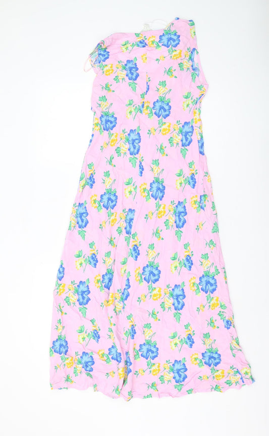 Marks and Spencer Floral Midi Dress - Women, Pink, Size 10