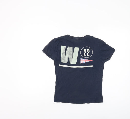 Jack Wills Women's Blue Crew Neck T-Shirt Size 8