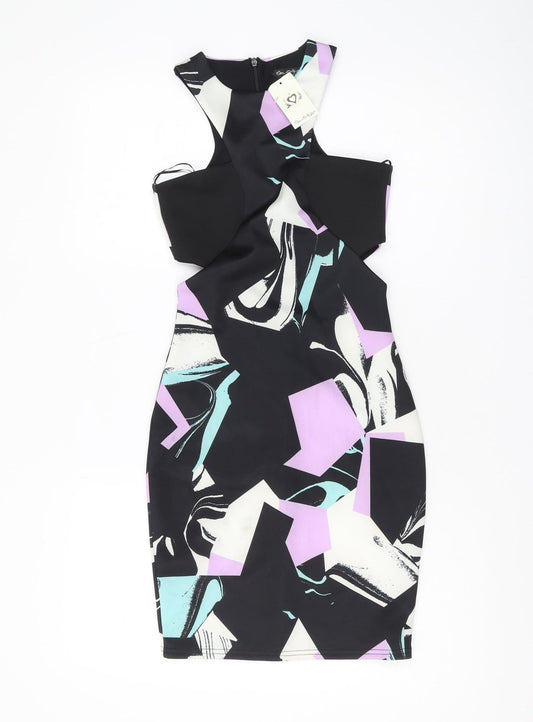 Additional front view of Miss Selfridge Women's Multicoloured Bodycon Dress, size 4