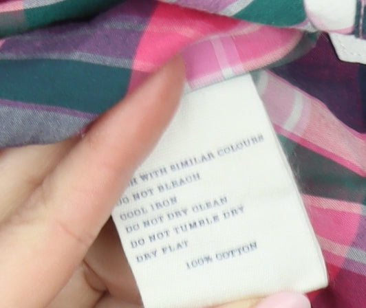 Jack Wills Women's Multicoloured Plaid Button-Up Shirt Size 8