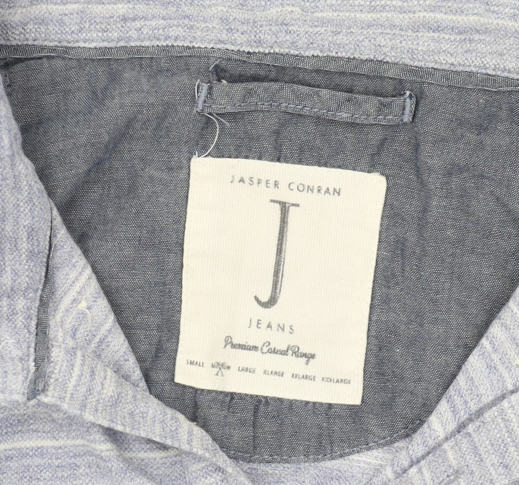 Jasper Conran Men's Blue Striped Polo Shirt S