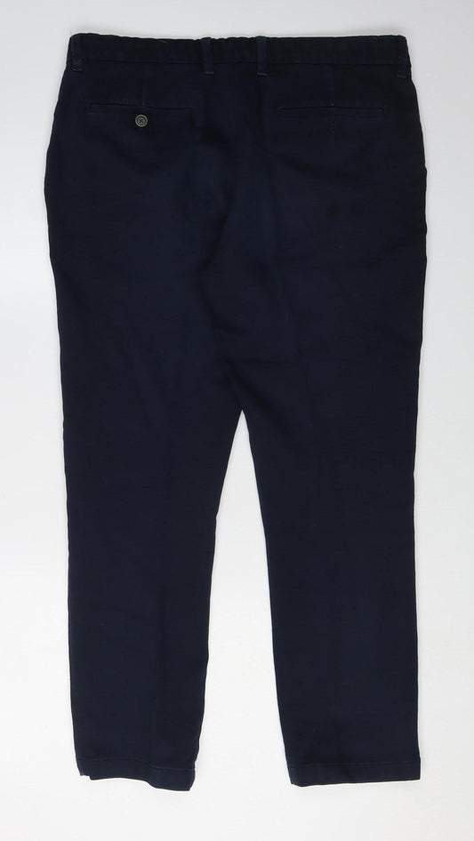 Marks and Spencer Men's Blue Chino Trousers, Size 36