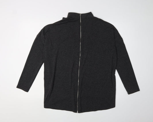 Womens UK Size S Quiz Black Full Zip Jumper