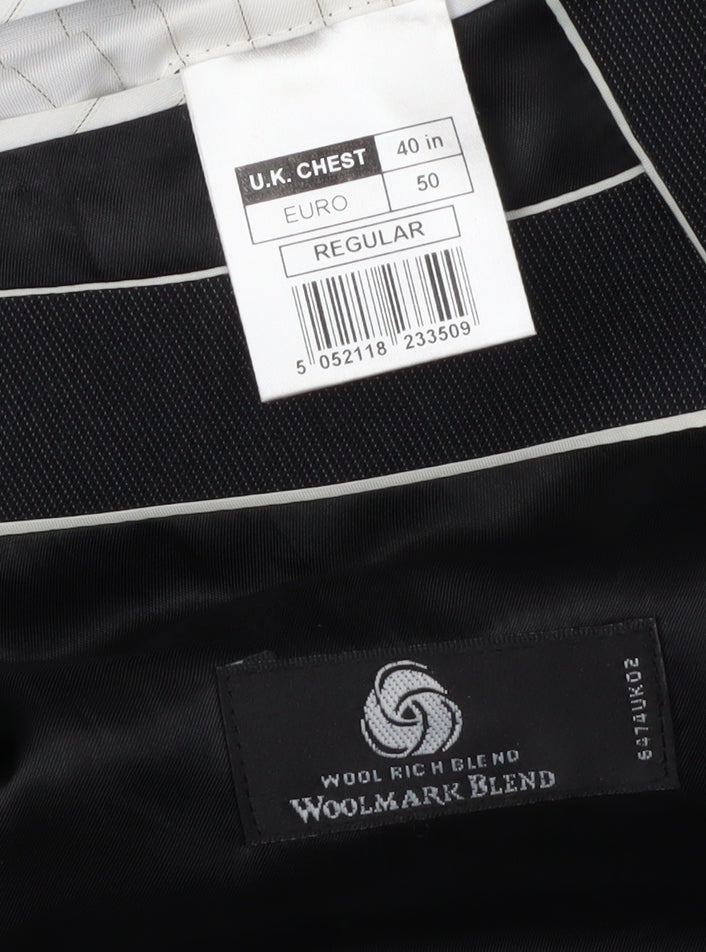 Mens UK Size 40 Jeff Banks Regular Black Suit Jacket