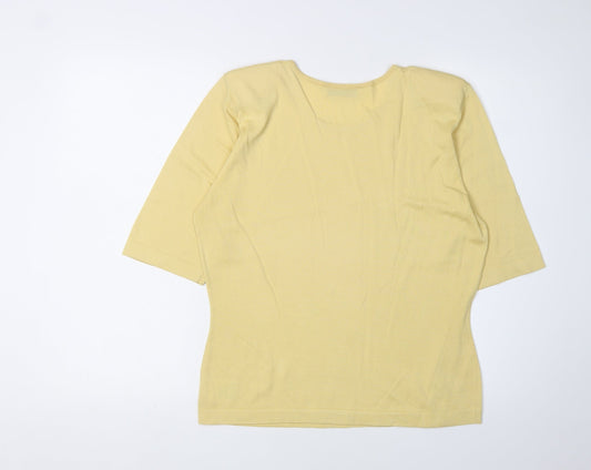 Jaeger Women's Yellow Pullover Jumper, M, Round Neck