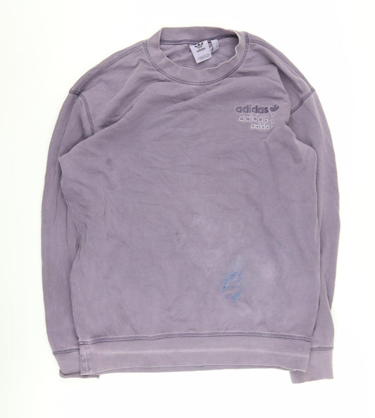 Additional front view of Adidas unisex purple pullover sweatshirt m
