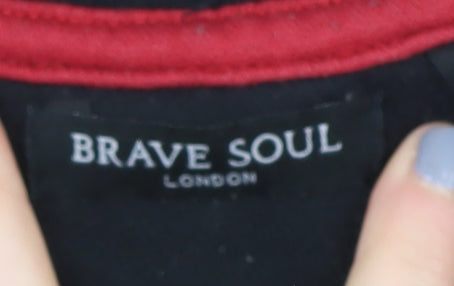 Mens UK Size S Brave Soul Black Pullover Sweatshirt