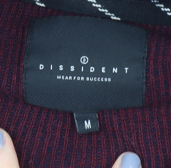 Dissident Men's Red Full Zip M Cotton Jumper