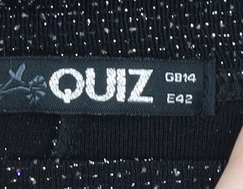 Womens UK Size 14 Quiz Black Blouse