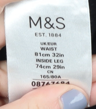 Marks and Spencer Men's Black Straight Jeans, Size 32