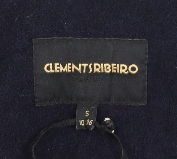 Womens UK Size 10 Clements Ribeiro Black Overcoat