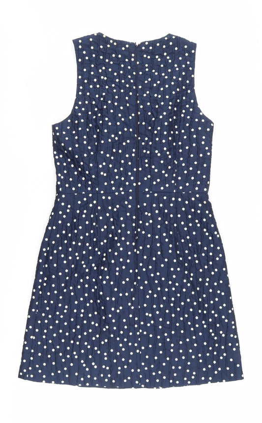 Warehouse Women's Polka Dot A-Line Dress Blue Size 12