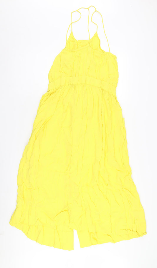 Finery Women's Yellow Slip Dress, Size 10, Casual Spring