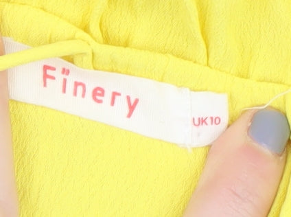 Finery Women's Yellow Slip Dress, Size 10, Casual Spring