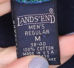Mens UK Size M Lands' End Green Pullover Sweatshirt