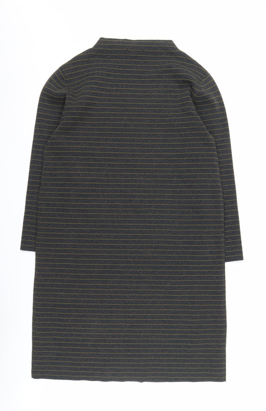 Great Plains Women's Black Striped Long Sleeve Dress M