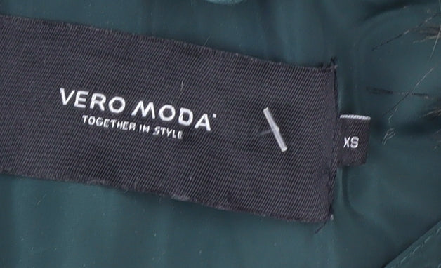 Womens UK Size XS VERO MODA Green Puffer Jacket