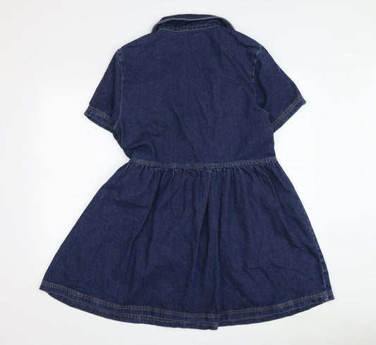ASOS DESIGN Women's Blue Denim Shirt Dress Size 14