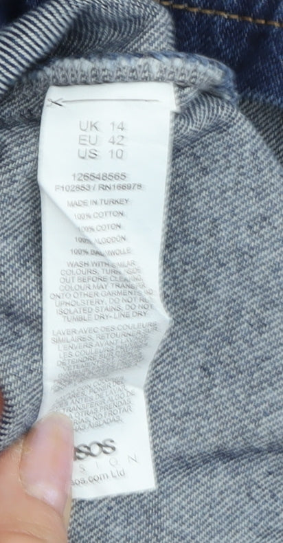 ASOS DESIGN Women's Blue Denim Shirt Dress Size 14