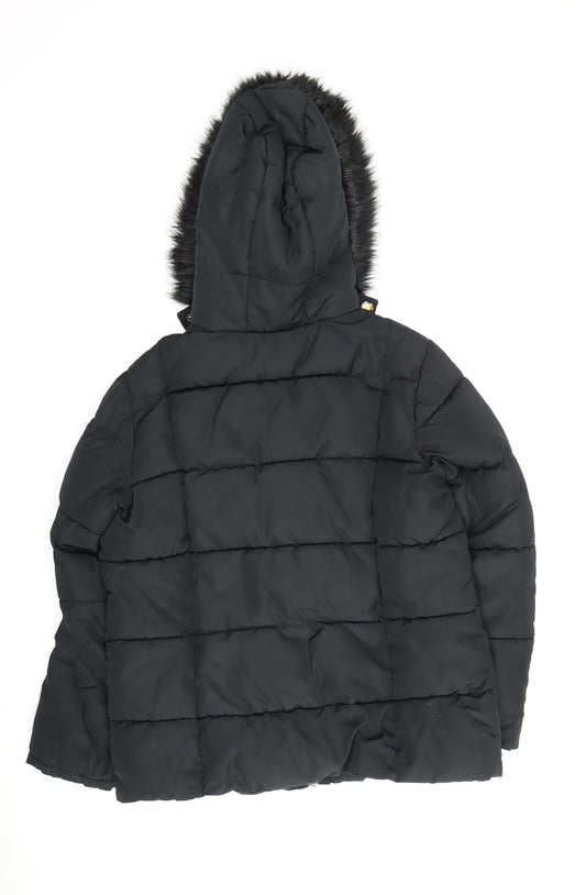 Womens UK Size 14 Very Black Puffer Jacket