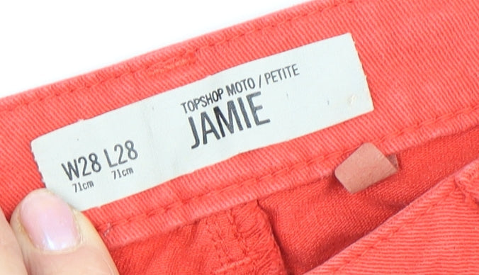 Topshop Women’s Red Ankle Jeans Petite Size 6