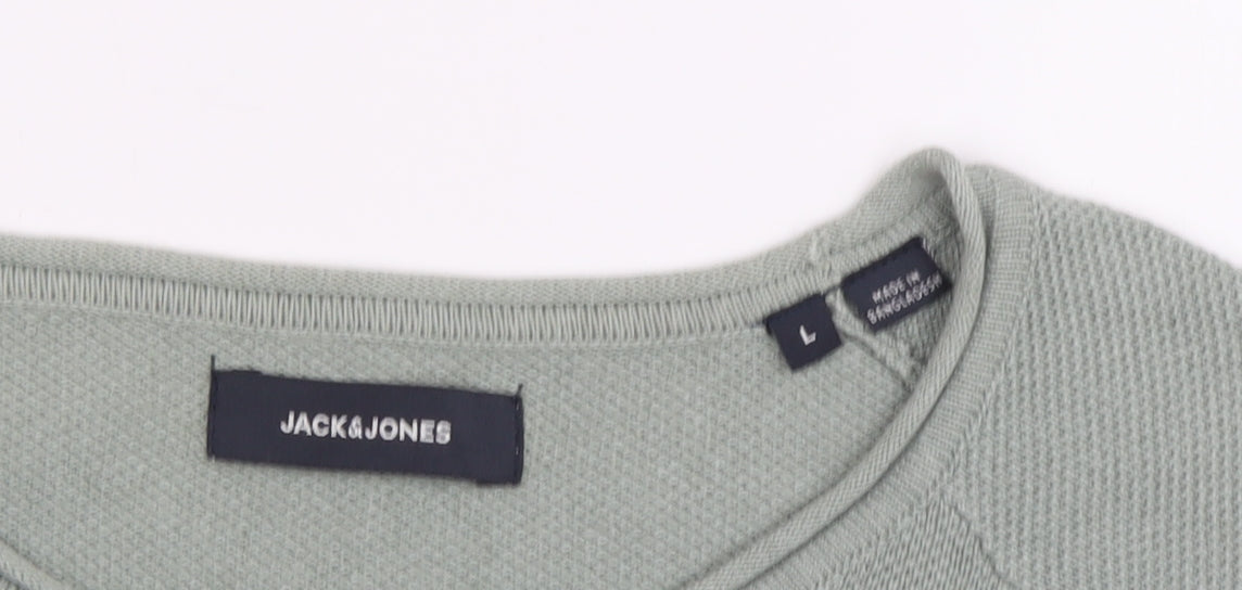 Jack & Jones Men's Green Pullover Jumper L