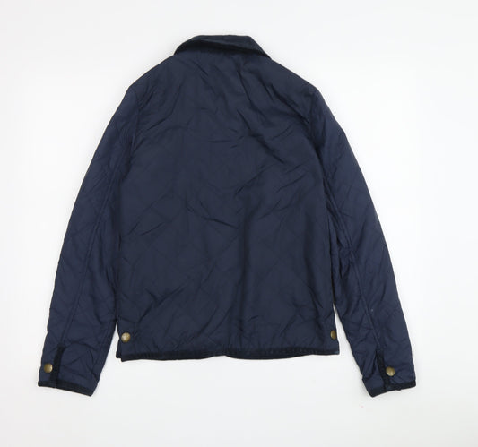 Womens UK Size 8 Jack Wills Blue Quilted Coat