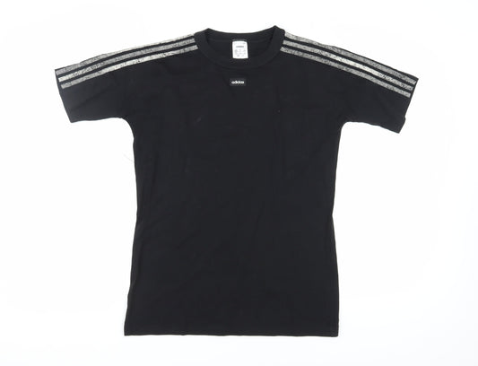 Additional front view of Adidas Black unisex t-shirt, s, basic crew neck