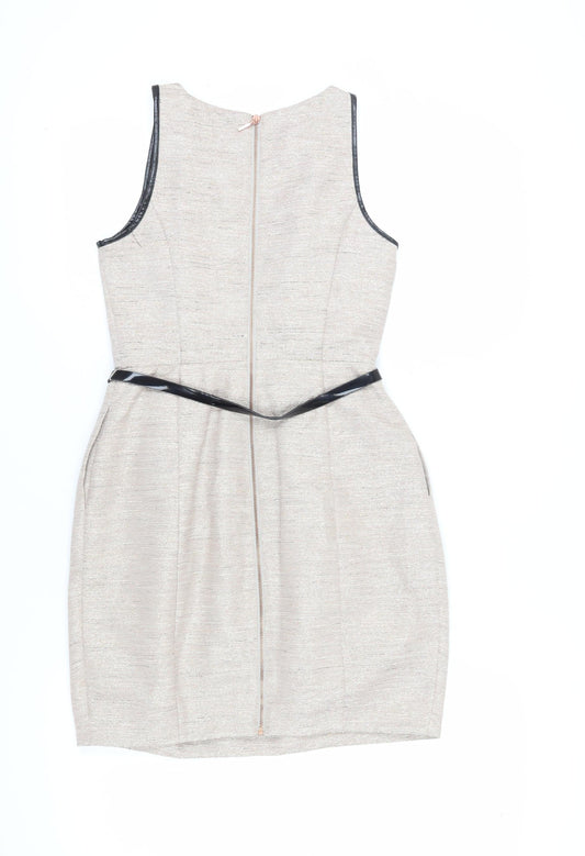 Armani Exchange Women's Beige Sheath Dress, Size 2, Elegant Workwear